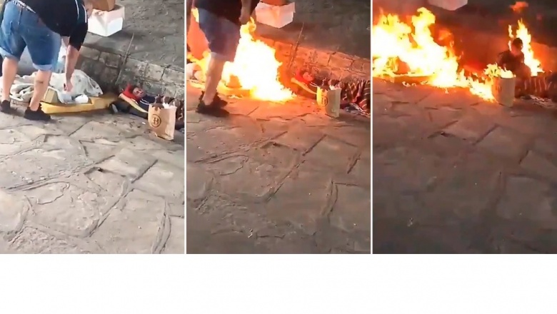 Indignante: prendieron fuego a dos hombres en situación de calle, filmaron el ataque y huyeron