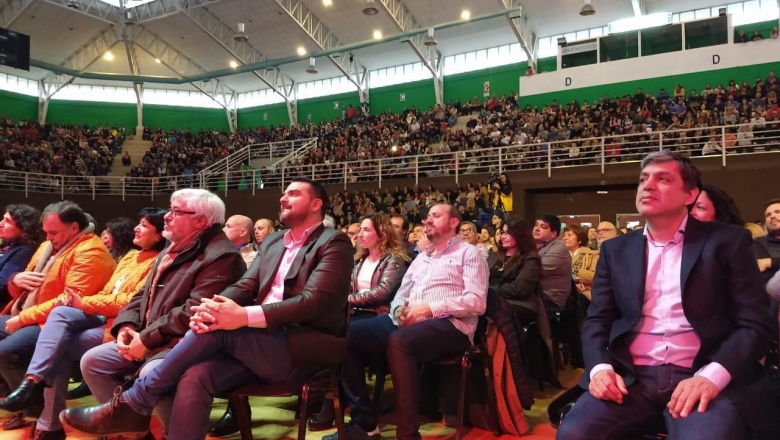 Walter Vuoto y Matías Rodríguez acompañaron a Cristina Fernández en Río Gallegos