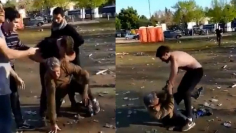 Un grupo de rugbiers atacó brutalmente a un indigente tras la fiesta de festejo del campeonato del SIC y lo filmó todo