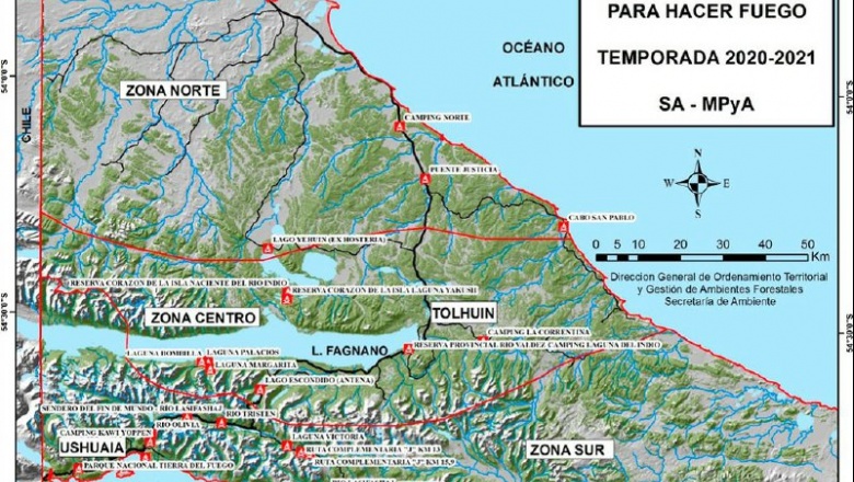 Lugares habilitados para hacer fuego en la provincia