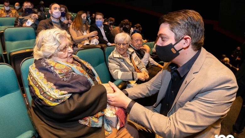 Junto a antiguos pobladores Martín Perez participó del lanzamiento de la película "Pueblo de Río Grande"