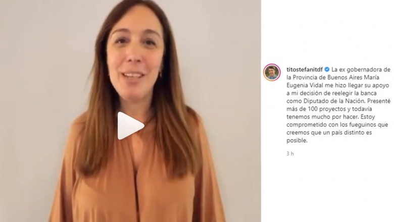 Vidal grabó video apoyando a Tito Stefani como diputado nacional