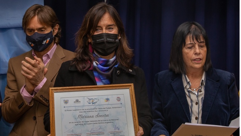 Homenajearon a la VGM Mariana Soneira por su participación en el conflicto de 1982
