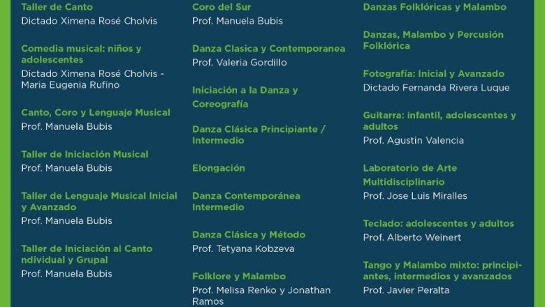Inscripciones abiertas para los talleres culturales municipales