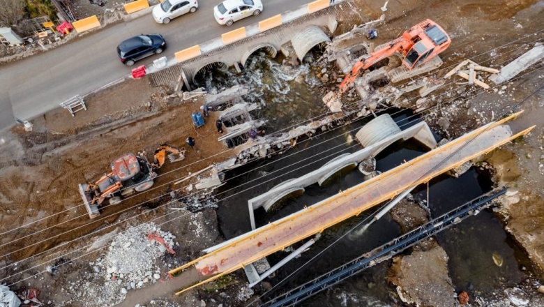 Comenzó la demolición del viejo puente sobre Arroyo Grande