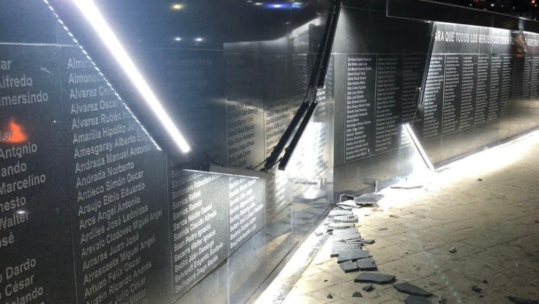 El monumento de Malvinas sufrió daños e investigan si fue vandalismo