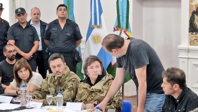 Temporal trágico: Javier Milei llegó a Bahía Blanca, con Bullrich, Petri, Francos y Pettovello