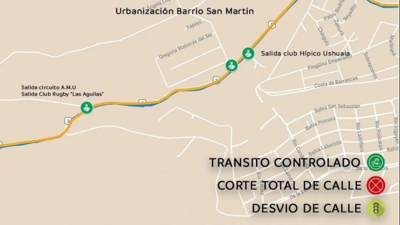 Desvíos y cortes programados por la Maratón del Fin del Mundo