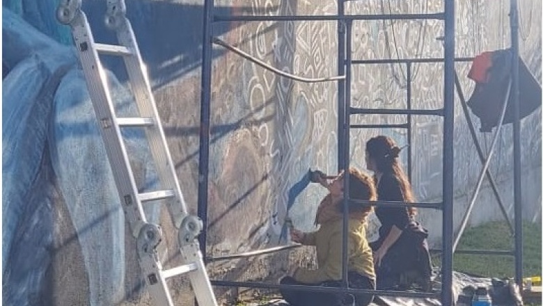 Arte y concientización: Mercedes Chiesa transforma una pared en un llamado a cuidar los bosques de macroalgas