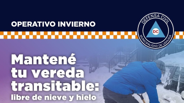 Recuerdan la obligatoriedad de mantener las veredas limpias de hielo y nieve