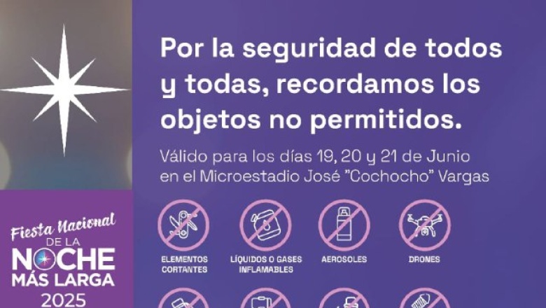 Elementos no permitidos en la Fiesta Nacional de la Noche mas Larga