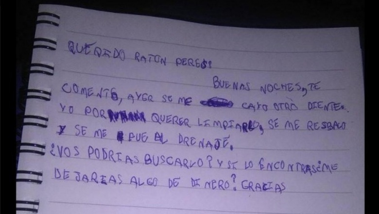 La tierna carta al Ratón Pérez de un nene que se le cayó un diente y lo perdió