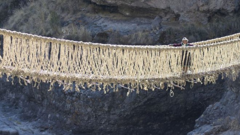 La técnica ancestral mantiene vivo al último puente inca en uso con al menos 6 siglos de antigüedad