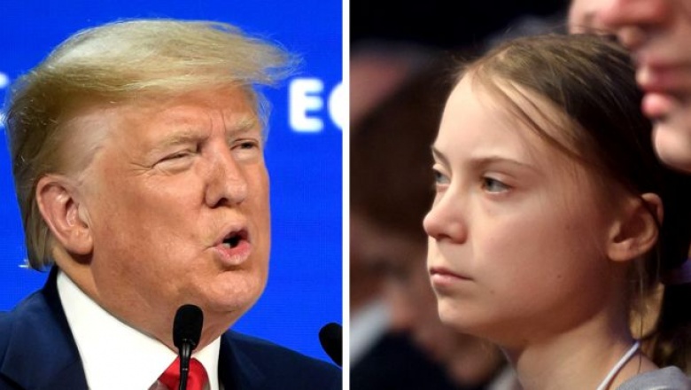 Davos: Trump carga contra los "profetas de la fatalidad" frente a la atenta mirada de Greta Thunberg