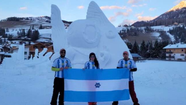 Equipo fueguino obtuvo el 2° lugar en el Internacional de Escultura en Nieve en los Alpes Italianos