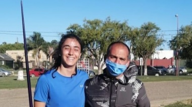 La atleta fueguina Renata Godoy en el testeo de pruebas combinadas en Buenos Aires