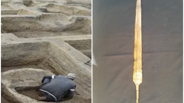 Igual de reluciente que hace 3000 años: en Egipto encuentran una espada con la marca de un faraón