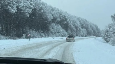 Recomiendan circular con extrema precaución en la zona alta de la Ruta 3 por acumulación de nieve