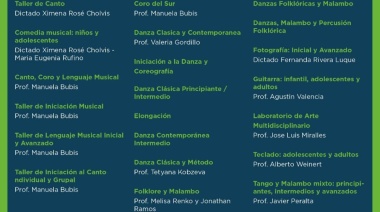 Inscripciones abiertas para los talleres culturales municipales