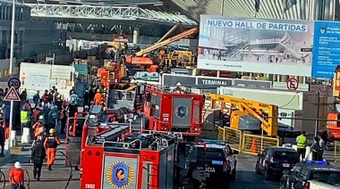 Derrumbe en el aeropuerto de Ezeiza: un muerto y siete heridos