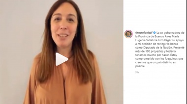 Vidal grabó video apoyando a Tito Stefani como diputado nacional
