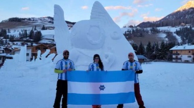 Equipo fueguino obtuvo el 2° lugar en el Internacional de Escultura en Nieve en los Alpes Italianos