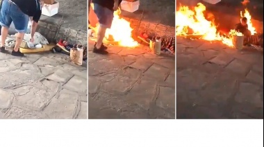 Indignante: prendieron fuego a dos hombres en situación de calle, filmaron el ataque y huyeron