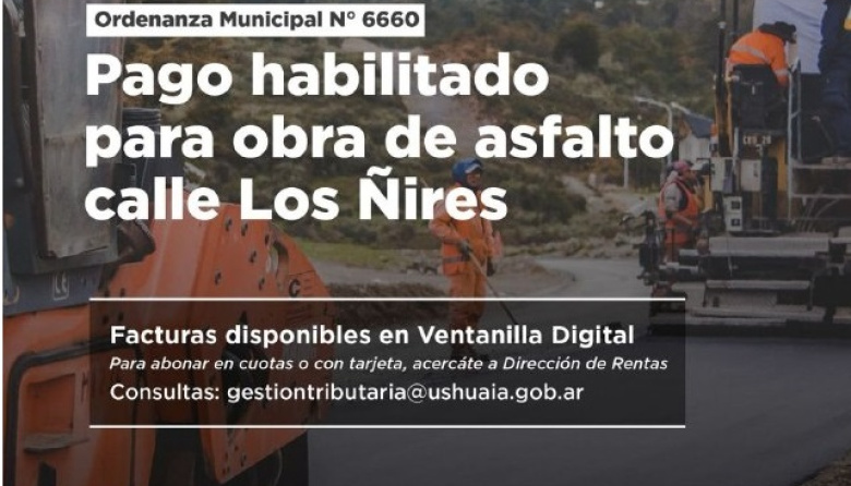 Habilitaron el pago de la obra de pavimentación de calle Los Ñires