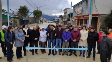 El intendente Walter Vuoto inauguró la nueva pavimentación de Fuegia Basket