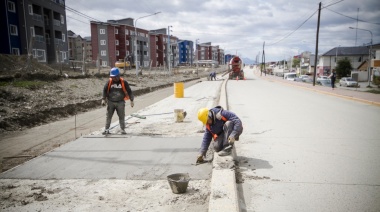 Reparan la avenida Hipólito Yrigoyen en con la obra en garantía