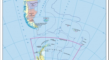 El nuevo mapa de la Argentina que ubica a Tierra del Fuego en el centro del país
