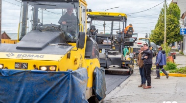 Martín Perez recorrió las obras de pavimentación en zona céntrica