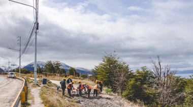 Continúa el hormigonado de la bicisenda "Pensar Malvinas"