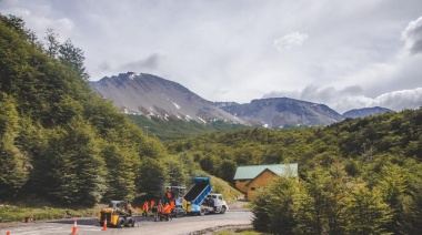 Avanza la pavimentación del camino al Glaciar Martial