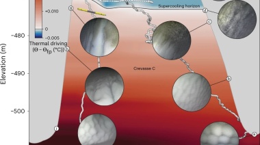 Contrastes inéditos bajo la plataforma de hielo de la Antártida