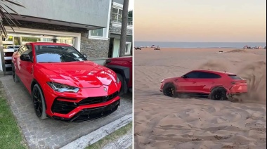 El show de la Lamborghini Urus, diseño de Facundo Elías,  en Pinamar