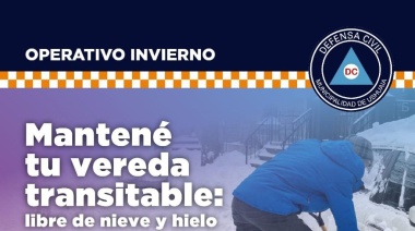 Se recuerda a los vecinos de Ushuaia la obligatoriedad de mantener las veredas limpias de hielo y nieve