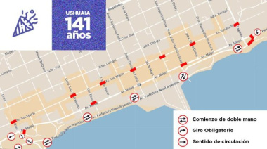 Esquema de tránsito por el desfile del 12 de Octrubre, 141° aniversario de la ciudad
