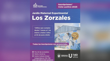 El jardín maternal "Los Zorzales" ha iniciado la inscripción al ciclo lectivo 2026