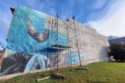 Arte y concientización: Mercedes Chiesa transforma una pared en un llamado a cuidar los bosques de macroalgas